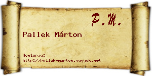 Pallek Márton névjegykártya